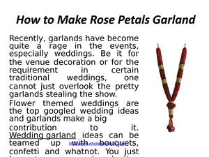 How To Make Rose Petals Garland