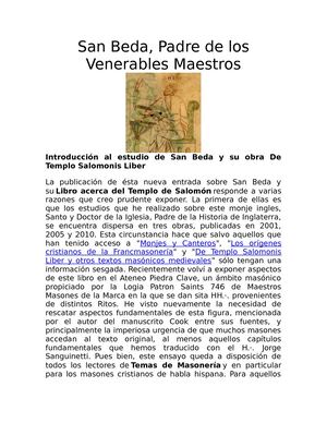 San Beda, Padre De Los Venerables Maestros