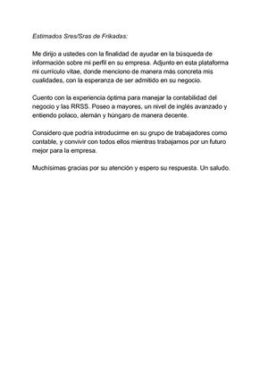 Carta De Presentación