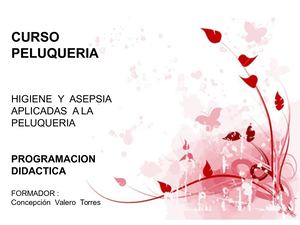 Programacion De Curso De Higiene Y Asepsia Aplicadas A Peluqueria Conchi