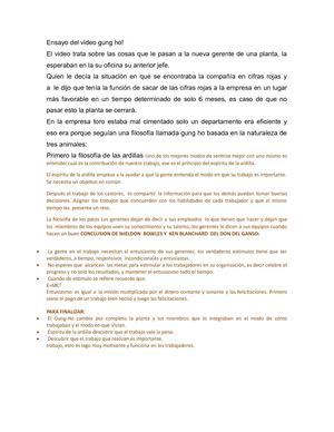 Ensayo Del Video Gung Ho1902