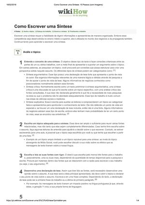 COMO - Escrever Uma Síntese