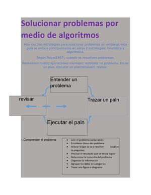 solucionar problemas por medio de algoritmos