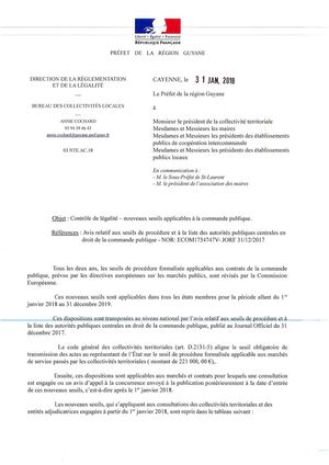 Nouveaux Seuils Applicable à La Commande Publique