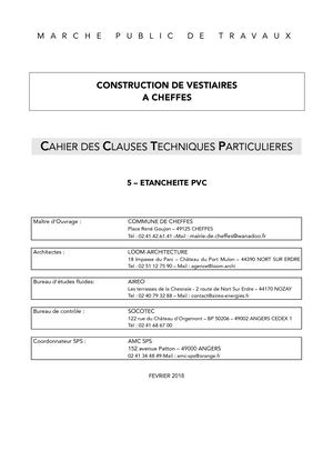 5 ETANCHEITE PVC (CHEFFES).