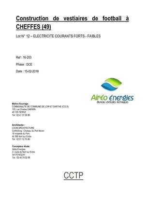 12 ELECTRICITE - VESTIAIRES CHEFFES -  DCE  - 15 02 18