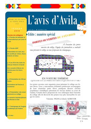 L'Avis d'Avila N° Spécial PO février 2018