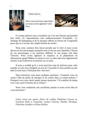 Lettres Aux Auteurs du Prix Des Ados - Collège Challemel Lacour d'Avranches