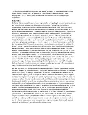Origen Y Evolucion Del Genero Dramatico