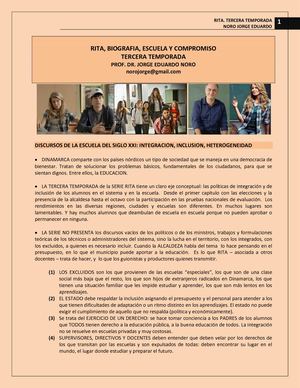 243. RITA: TERCERA TEMPORADA.  BIOGRAFIA, ESCUELA Y COMPROMISO