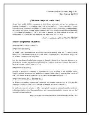 Qué Es Un Diagnostico Educativo