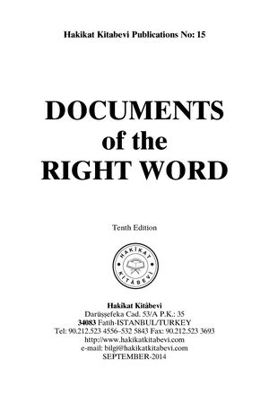Documents Of The Right Word