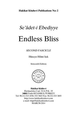 Seadet I Ebediyye - Endless Bliss Second Fascicle