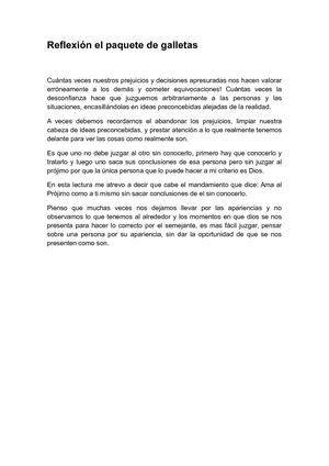 Reflexión El Paquete De Galletas