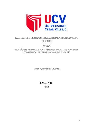 Rediseño Del Sistema Electoral Peruano
