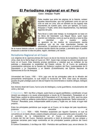 Periodismo En El Peru