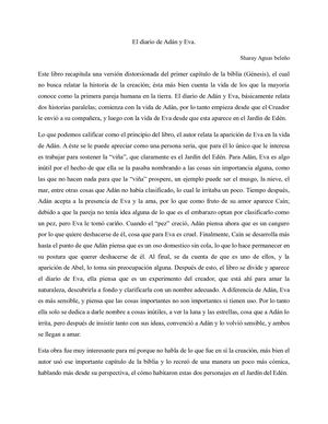 El Diario De Adán Y Eva (Reseña)