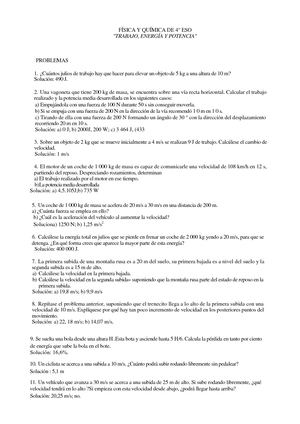 EJERCICIOS DE ENERGÍA, TRABAJO Y POTENCIA