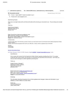 DMV email correspondence #5
