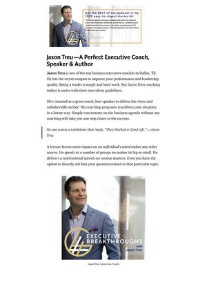 Jason Treu — A Perfect Executive Coach Speaker Author