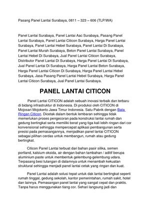 Pasang Panel Lantai Surabaya, 0811 – 323 – 606 (TLP/WA)