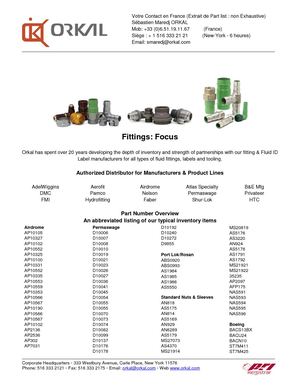 Orkal Line Card 2018 Fittings catalogue brochure