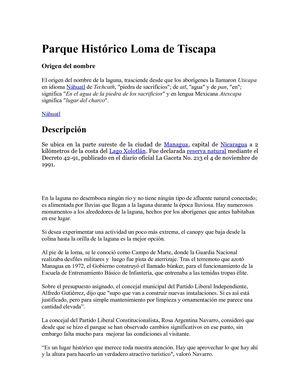 Parque Histórico Loma De Tiscapa