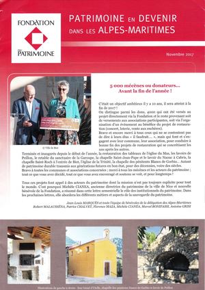 Newsletter Fondation du Patrimoine 06 ~ novembre 2017