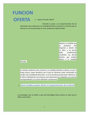 Función Oferta