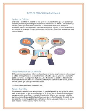 TIPOS DE CRÉDITOS EN GUATEMALA