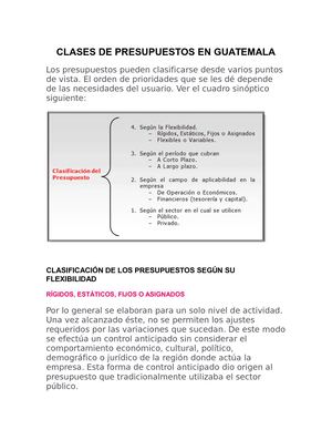Clases De Presupuestos En Guatemala
