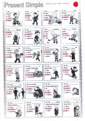 Present Simple Worksheets