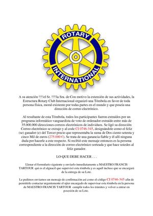 Carta Rotary Club Internacional 2017
