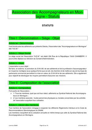 Statuts de L'AEM à consulter