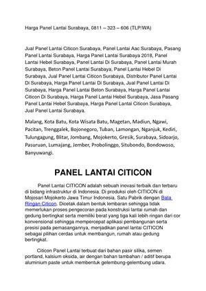 Harga Panel Lantai Surabaya, 0811 – 323 – 606 (TLP/WA)