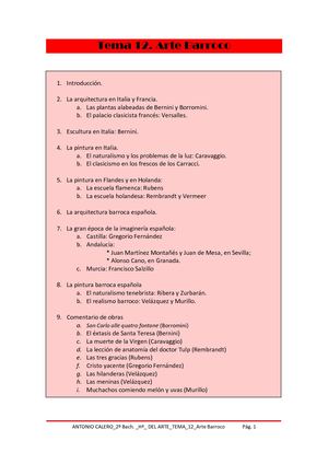 Apuntes  Barroco