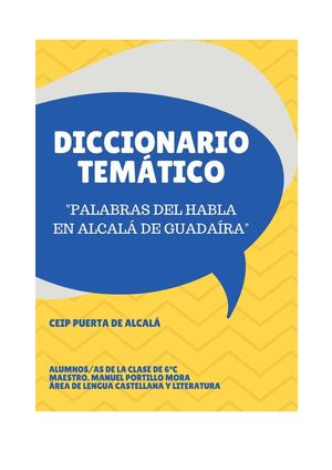Diccionario Temático Alcalá de Guadaíra (Palabras del habla en Alcalá de Guadaíra)