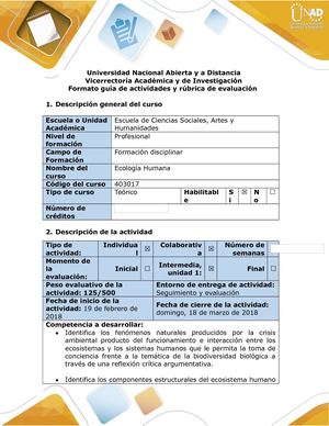 Guía De Actividades Y Rubrica De Evaluación Fase 1 Identificación Del Problema
