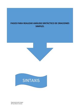 Pasos Para Analizar Una Oración Simple