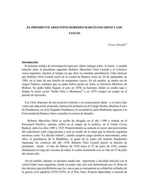 El Presidente Roberto M. Ortiz y los Vascos