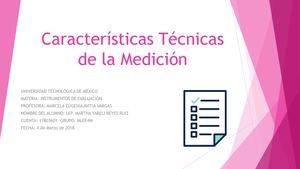 Características Técnicas De La Medición