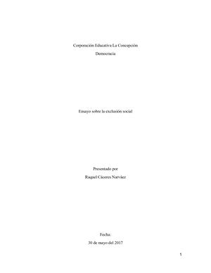 ENSAYO EXCLUSIÓN SOCIAL