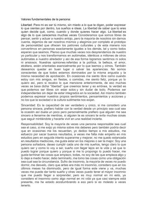 Valores Fundamentales De La Persona