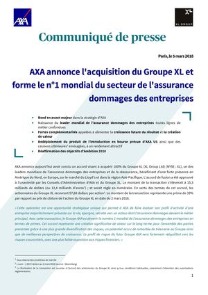 Communiqué de Presse Axa - Acquisition du Groupe Xl