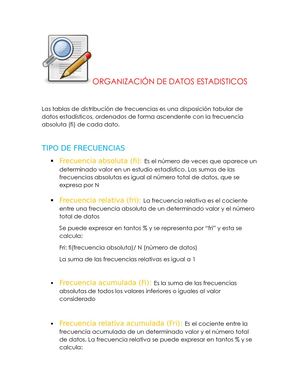 Organización De Datos Estadisticos
