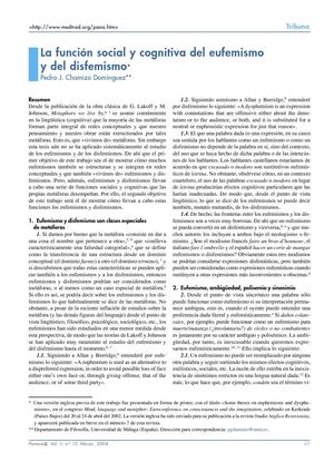 La Funcion Social Ycognitiva Del Eufemismo