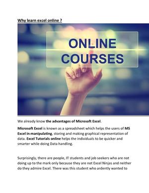 Execel, Advanced Excel, Vba, Ppt Writeup