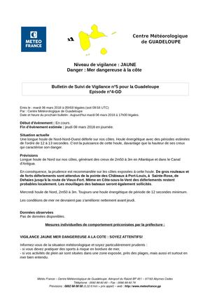 Bulletin Meteo De Vigilance Guadeloupe