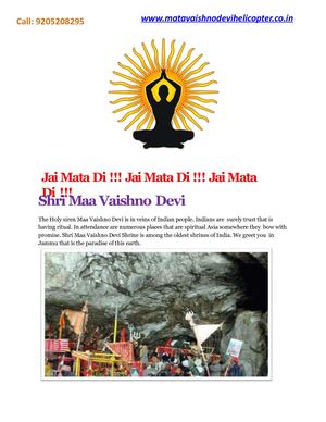 maa vaishno devi helicopter tickets
