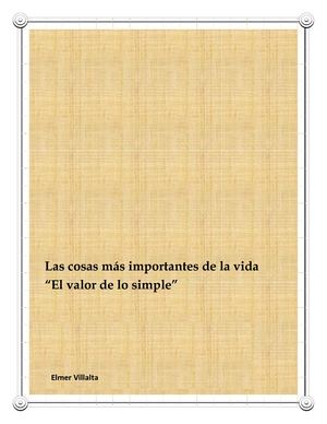 El valor de lo simple